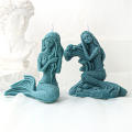 Plaster Flip Sugar Mold Resin Statue Home Crafts Chocolate Ice Mould Mermaid Silicone Candle Molds Soap Resin Plaster Making Set Silicone Mold. 