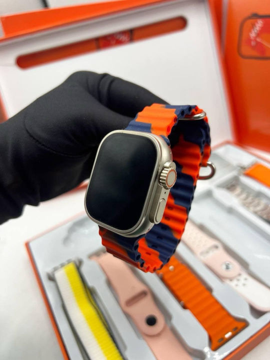 Ultra%207%20in%201%20Strap%20Smartwatch%2049mm%20%7C%20Series%208%20Ultra%20Smart%20Watch%2049mm%20with%207%20pair%20Stras%20%7C%20Bluetooth%20Calling%20%7C%20Sports%20Mood%20%7C%20Watch%20for%20Men%20Women%20Kids%20-%20Image%207