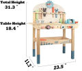 Tool Bench for Kids Toy Play Pretend Toys Tool Bench Workshop Workbench with Tools Set Wooden Construction Bench Toy. 