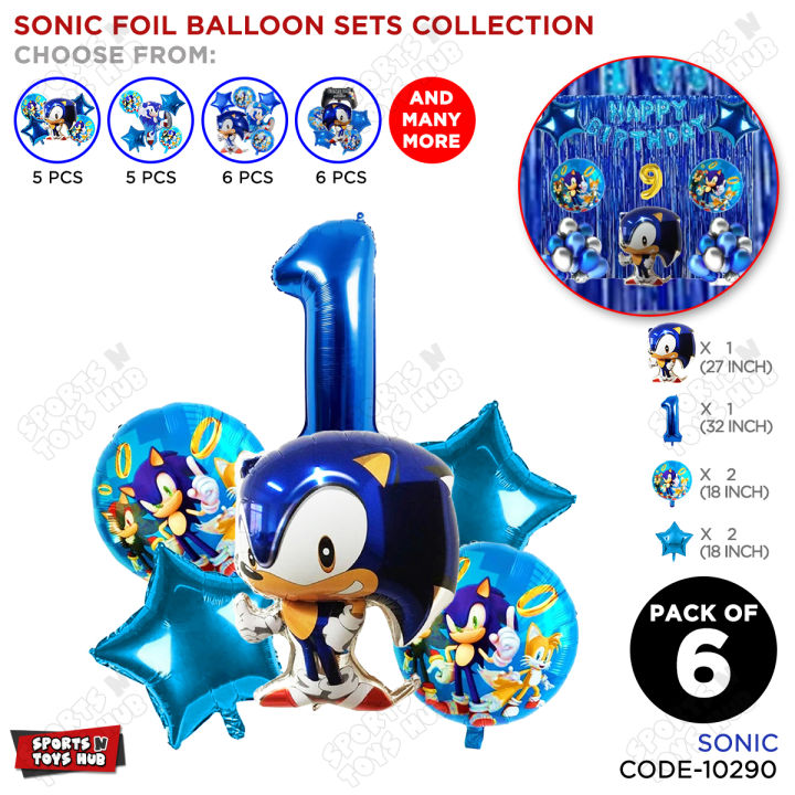 Sonic Foil Balloon Collection Set, Super Heroes Game Fans Balloons Hedgehog Games, Birthday Party Decorations, Games Themes, Supershape Cartoon Character The- Super Hedgehog Ballon Decor Supplies Boys, Girls & Kids : SH1ypfB3