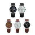 Clock Men Minimalist Dial Elegant Pointers quartz Watch Leather Belt Male Watches Fashion glass men's watch PD999. 