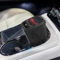 Car Ashtray With Lid, Portable LED Cigar Smoke Car Ashtray Smoke Remover Double-Layer Inner Box Ash Cylinder Cup Holder (Black). 