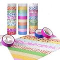 Pack Of 12 Stylish Tape - Decorative Washi Tape - Multicolor. 