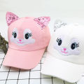 I LOVE DADDY&MUMMY-Summer New Cute Cartoon Cat Ear Girls Cap Adjustable Baseball Cap for Kids Children Girl Sun Hat. 
