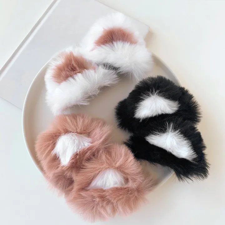 Blossom Cat Ear Hair Wig Set Cute Chinese Half Updo with Pink Floral Chain main image 0