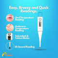 Digital Thermometer with Alarm | °C/°F | Quick Reading | Flexible Tip. 