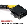 4 Pcs CPU 8 Pin Splitter ATX CPU 8 Pin Female to Dual 8(4+4) Pin Male EPS 12V for Motherboard  Adapter Cable. 