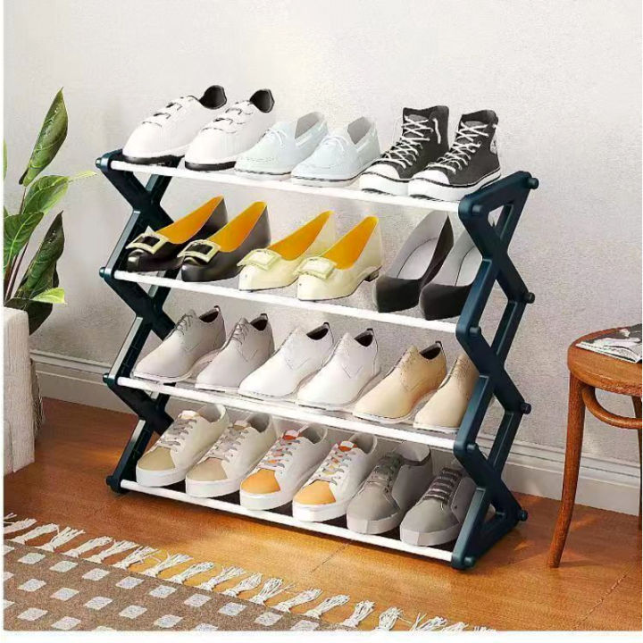 Premium Quality 4 Layers X-Type Foldable Fashion Shoe Organizer Stand,Shoe Rack with 5 color options,Shoe Organizer Stand in Modern Design