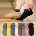 (3 Pair) 100% High Quality Anti-Slip Lace Ladies  Socks With Warm Soft Plush Ladies Socks For Winter  Fleece Socks For Girls  Floor Sleeps Socks for Women Cold Proof Ladies Socks For Winter Best Slipper Type Socks For Girls. 