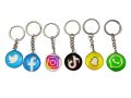 Social Media Keychain Twitter Facebook Instagram Tiktok Snapchat Keychain High Premium Quality China Imported Unique Keychains. 