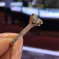 Hot Sale Shiny Diamond Engagement Ring Bling Full Crystal Cubic Zirconia Wedding Ring For Women. 