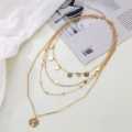 Women Multilayer Choker Horn Long Crescent Moon Coin Pendant Chain Necklace Collar Jewelry. 