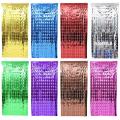 Square Shape Tinsel Foil Fringe Curtain for Party Place & Home Decoration Wedding Engagement Birthday Bridal Baby Shower Celebration Parties Wall Decor Supplies Products & Items Photo Booth Backdrop Metallic Curtains. 