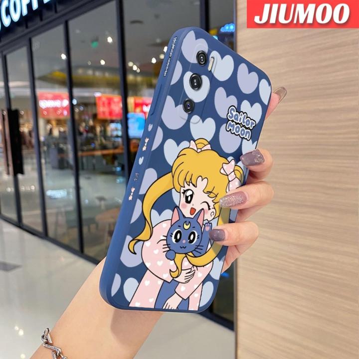 JIUMOO Case For vivo V20 SE Case Sailor Moon Pattern New Square Border Casing Soft Silica Gel Shockproof Phone Cases All Inclusive Camera Lens Protective Cover