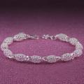 Women\'s 925 Sterling Silver Hollow Chain Bracelet Charm Wrist Bangle Clasp Gift. 