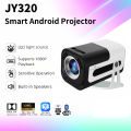 JY320 Portable Projector With 4K Android 11.0 300ANSI 1080P Max Resolution WIFI6 and BT5.0 Pico. 