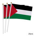 Small Palestine Flag 14x21cm Portable Hand Waving Palestinian Banner Polyester Fade-Resistance Plastic Flagpole for Events Moonlight. 