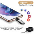Original Samsung AC Type USB OTG Connector Usb-A Data Transfer Adapter For Galaxy S20 FE / S21 5G / S20 Ultra 5G / S20 + 5G / S20 /  S10e / S9 / Note20 5G / Note20 / Note10 5G / Note10 / A71 5G / A51 5G / A21 / A31 /A41 Converter Adapter. 