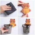 Cute Bear Wall Mounted Toothbrush Holder And Paste Kids Things Bathroom Accessories Shelf Storage Supplies Organizer Container. 