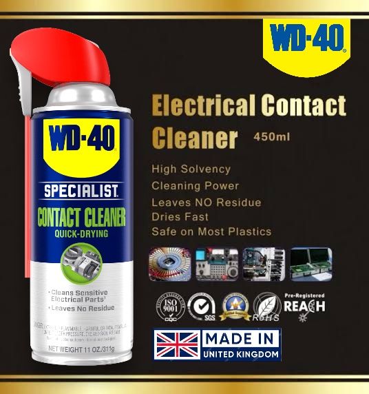 Contact Cleaner 400ml  WD 40 Made in UK - Drive Out Dirt, Dust & Oil Rust Removal Spray |