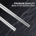 Techmanistan Pair of 5 Reusable Stainless Steel Chopsticks, Reusable Lightweight Chopsticks Korean Food Sticks. 