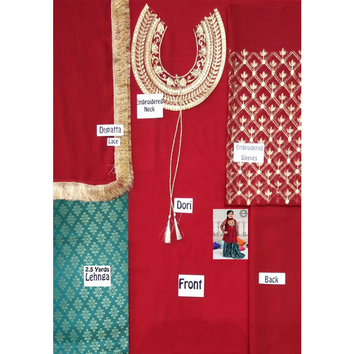 Kids%20Wedding%20Collection%20-%203Pcs%20Unstitched%20Fancy%20Wedding/Party%20Wear%20Little%20Girl%20Dress%20in%20Chiffon%20-J4%20-%20Image%202