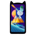 Oppo A3S Rubberised Cute Soft Heart Love Cat Mobile Cover For Girls. 