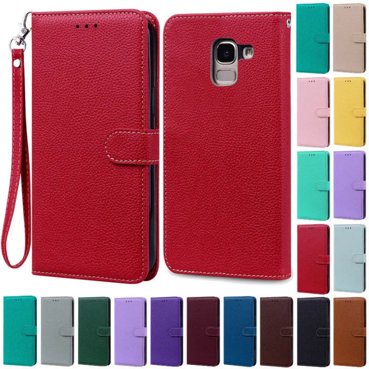 【Healer DingD】 J6 Case For Samsung Galaxy J6 2018 Case Wallet Leather Flip Case For Samsung J6 Plus 2018 J6+ J 6 Plus J600F J610F Cover Fundas