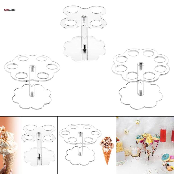 Ice Cream Cone Holder Pastry Rack Diameter 3cm Flower Shape Roll Stand Rack Home Events