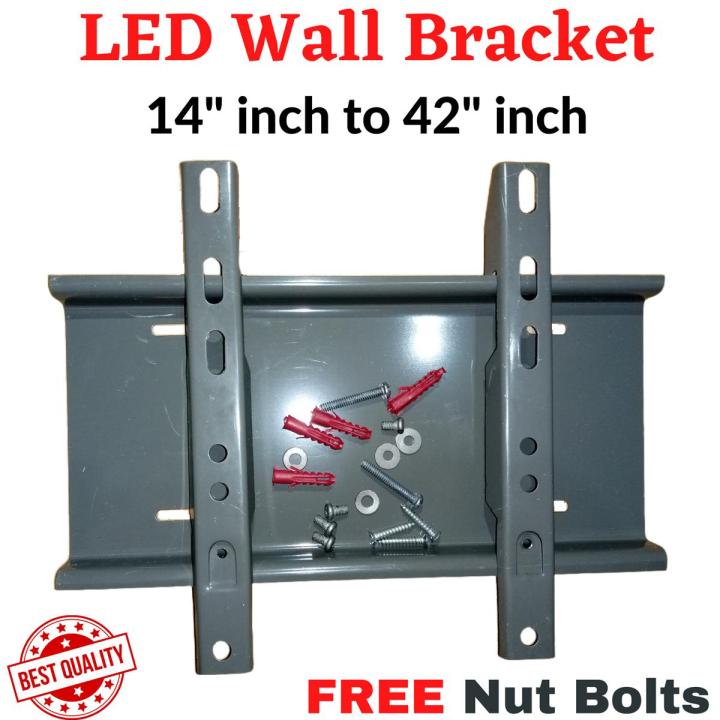 14 inch to 42 inch Universal LCD LED TV Wall Bracket Wall Mount Wall Stand Non-Movable with Free Screws and Bolts