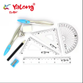 Yalong Classical 8-In-1 Compass Set School Office Supplies Metal Math Compass For Student Use With Rulers. 
