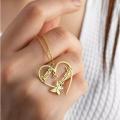 BUTTERFLY HEART COUPLE NAME NECKLACE. 