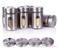 Seasoning Stainless Steel Spice Jar Boxes Kitchen Holder Spice Storage Jars - 6 Pcs Set. 