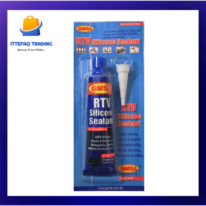 Transparent/Clear GMSA RTV Silicone Sealant 50g Tube- Best For Stop Water Leakage And To Fill Empty Spaces etc.