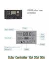 PWM 10A 20A 30A Solar Charge Controller 12V 24V LCD Display Dual USB Solar Panel Charger. 