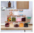Glass Jar with bamboo Lid AIRTIGHT Canisters glass food storage jar with lids ( 1 piece price  ,  1000ml - 600ML - 450ML - 750 ml  ( check variation )  are perfect to store cookies, candy, flour, beans, spice, cereals etc.1000ml - 600ML - 450ML - 750 ml. 