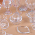 17Pcs/Set 1:12 Dollhouse Miniature Transparent Tableware DIY Pretend Play Toys. 