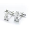 YSL Silver Metal Cufflinks For men. 