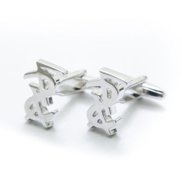 YSL%20Silver%20Metal%20Cufflinks%20For%20men%20-%20Image%203