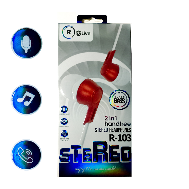ReLive R-103 Stereo Earphone || High Quality Handsfree || Stereo ...