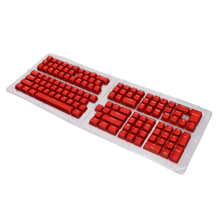 132 Keys Keyboard Keycaps ABS OEM Height Overmolding Injection Molding Ergonomic Design DIY Keyboard Keycaps Transparent Red White Letters