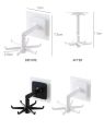 Self-Adhesive 360 Degrees Kitchen Bathroom Hook Storage Hanger Wall Hanging Cabinet Shelf Rotating Folding Hooks Foldable Rotatable Mounted Organizer Holder Moisture Proof Swivel Seamless Hangers Mount. 