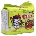 Ramen Buldak Jjajang Hot Chicken Flavor Noodles Green 140g  5pc Packs. 