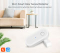 Tuya Smart WiFi Door Sensor Window Sensor Door Magnetic Alarm Detector Independent Magnetic Sensor Linked alarm with more sensors. 