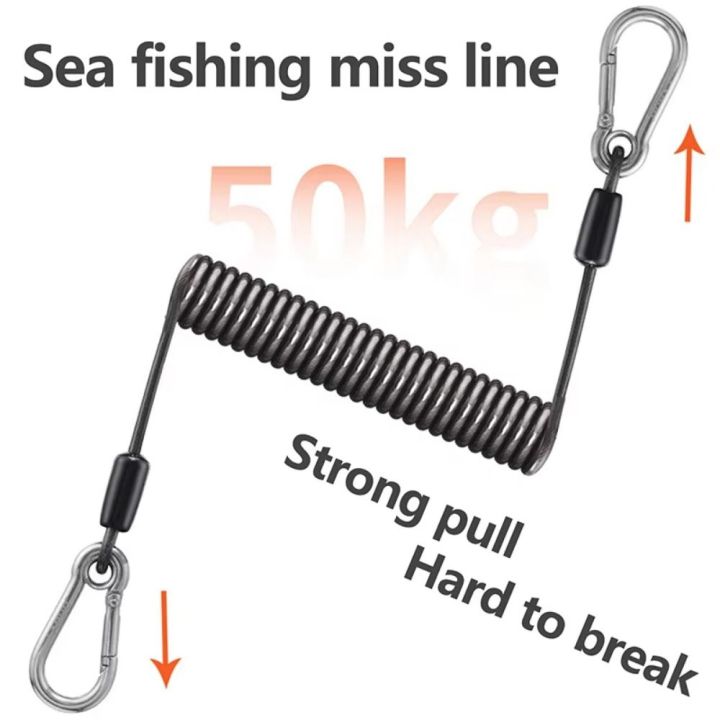 Safety Rope Elastic Coil Fishing Missed Rope Lockable Safety Rope ...