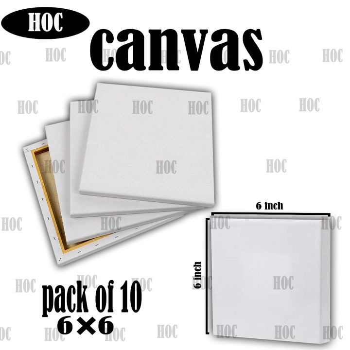 10%20Pieces%20of%206%20x%206%20Canvas%20Boards%20For%20Painting%20Canvas%20For%20Painting%20Canvas%20Panels%20100%25%20Small%20Cotton%20Stretched%20-%20Image%202