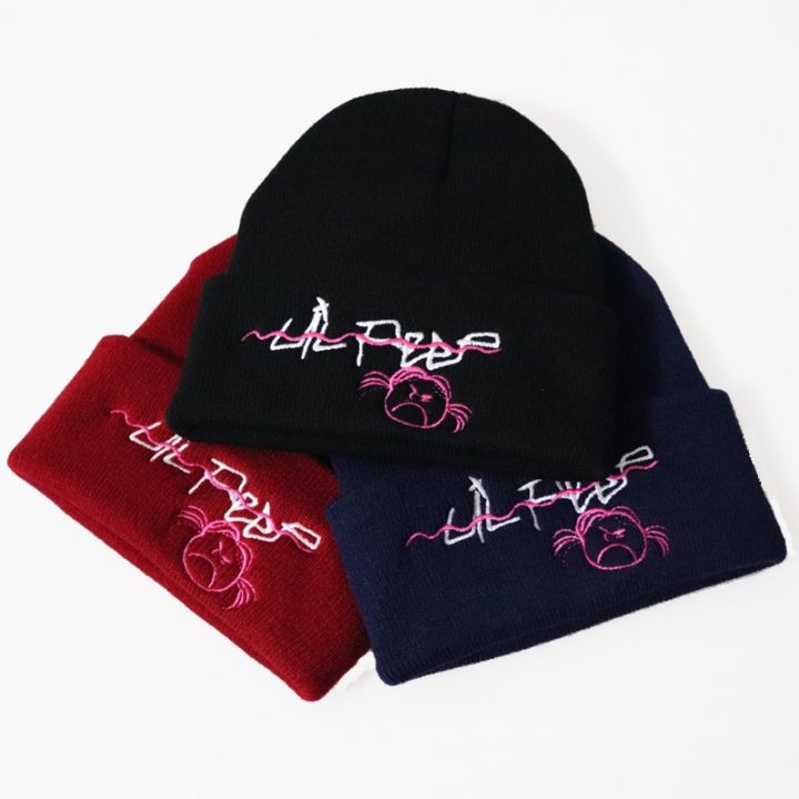 Lil Peep Beanie Embroidery Men Women Knit Cap Knitted Hat Skullies Warm Winter Unisex Ski Hip Hop Hat