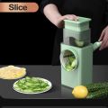 Tabletop Hand Chopper Rotating Manual Vegetable Slicer Machine 3 Blades | Vegetable Cutter & Onion / Fruit Slicer | All in One Chopper for Household Kitchen Cheese Grater. 