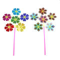 Kids 6 petals Plastic Flower Windmill Toy Outdoor Toys For Children Wind Spinner. 