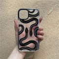 Luxurious black gold snake phone case for iPhone 14 13 12 11 pro Max X XR XS Max 7 8plus unique dragon shockproof soft TPU cover. 